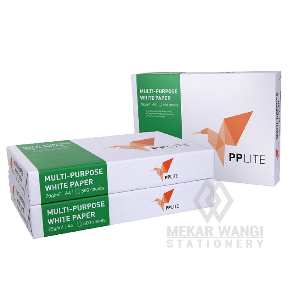 

PP LITE Kertas A4 75gr 1 Ream = 500 Lembar ( Kertas HVS dan Kertas Fotocopy)
