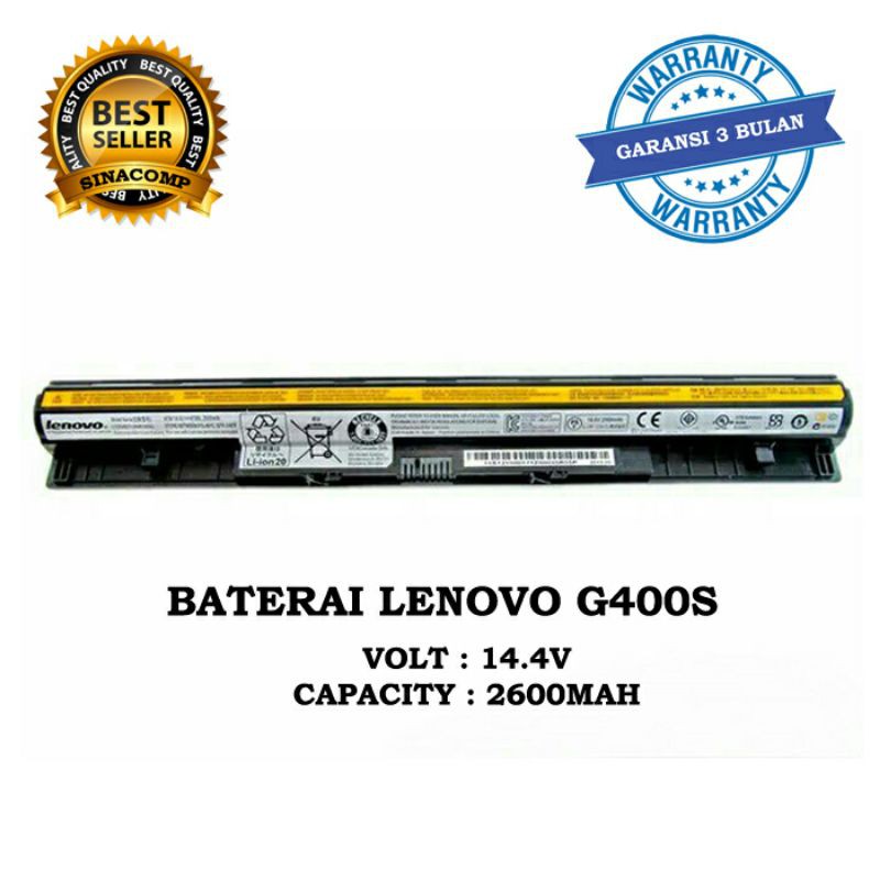 BATERAI LAPTOP LENOVO G400S ORIGINAL 14.4 volt