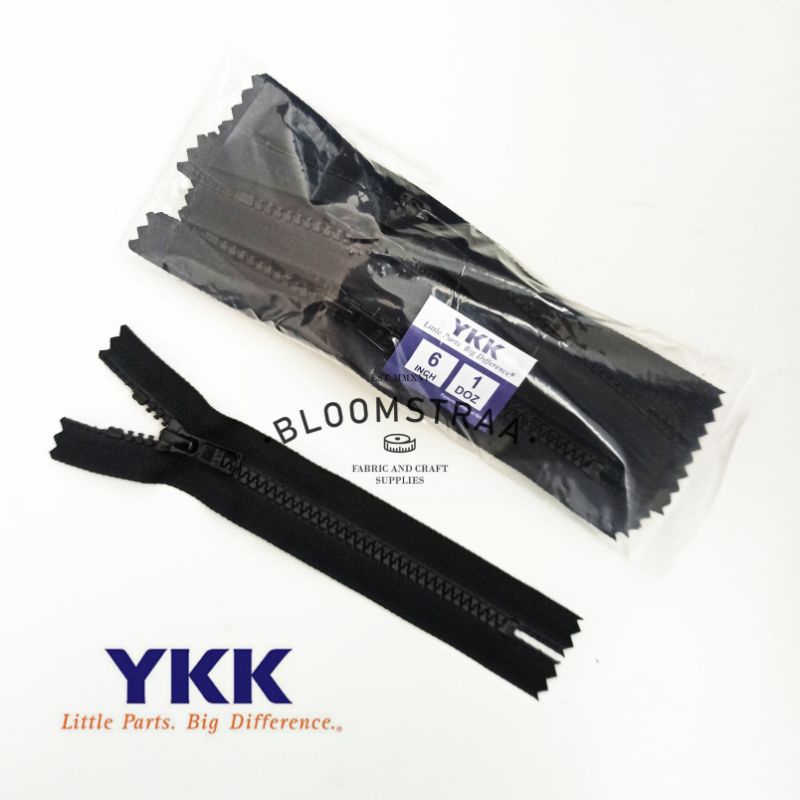 Grosir Resleting YKK Vislon 05 15cm seleting gigi plastik 15 Zipper 5VS 6 in 1Lusin 12pcs