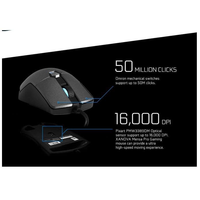 GALAX XANOVA Mensa Pro Gaming Mouse RGB XM380 / Mouse Gaming