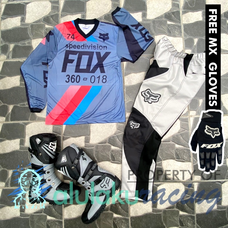 Jersey, Celana, Sarung Tangan &amp; Sepatu SV Fullset MX Trail Motocross - Paket Bundling FOCTSV110217-F41