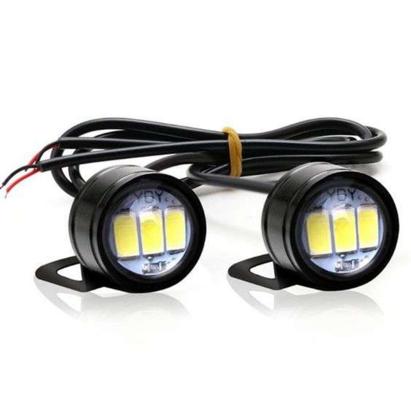 Isi 2 Lampu Eagle Eye Kedip Strobo 3 Led Drl 3 Mode Kedip Mata Elang Flash Eagle Eyes Motor Mobil Dengan Breket Dudukan