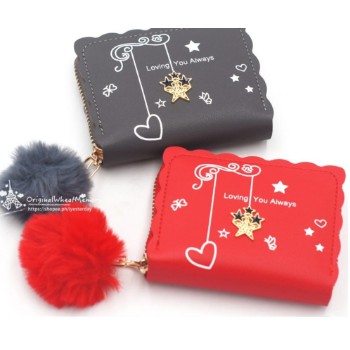 (COD) DOMPET KOIN PLUS GANTUNGAN POM2 DOMPET WANITA FASHION WALLET MALL SHOPPING