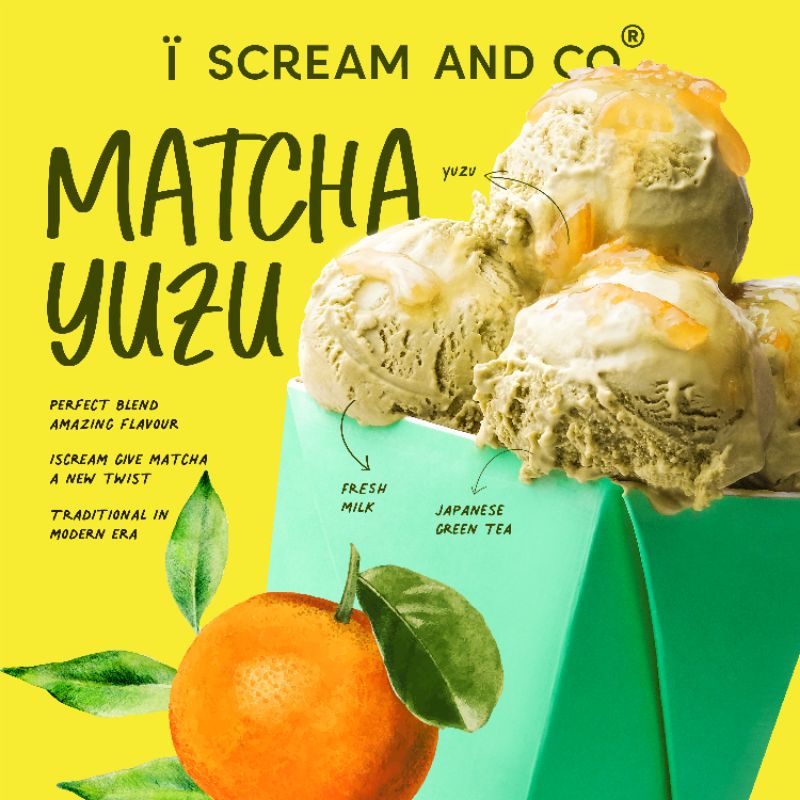 

Iscreamandco MATCHA YUZU Ice Cream
