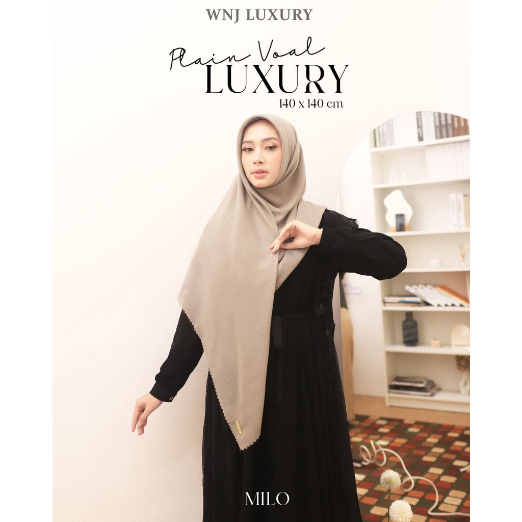 Wanoja Plain Voal Luxury Segiempat Jumbo 140x140cm/Hijab/Kerudung.