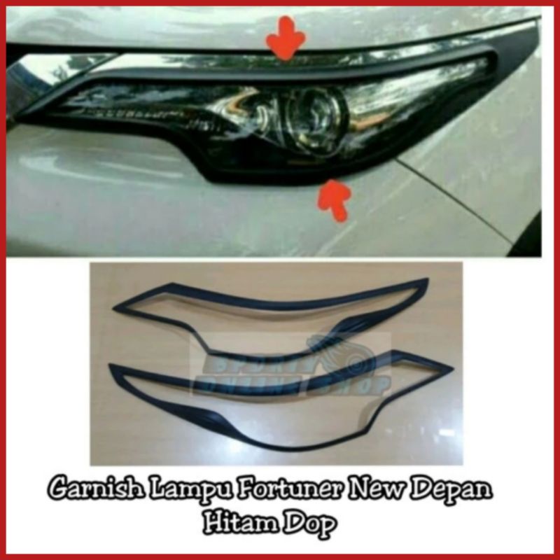 Garnish Lampu Fortuner New 2016up Hitam Dop