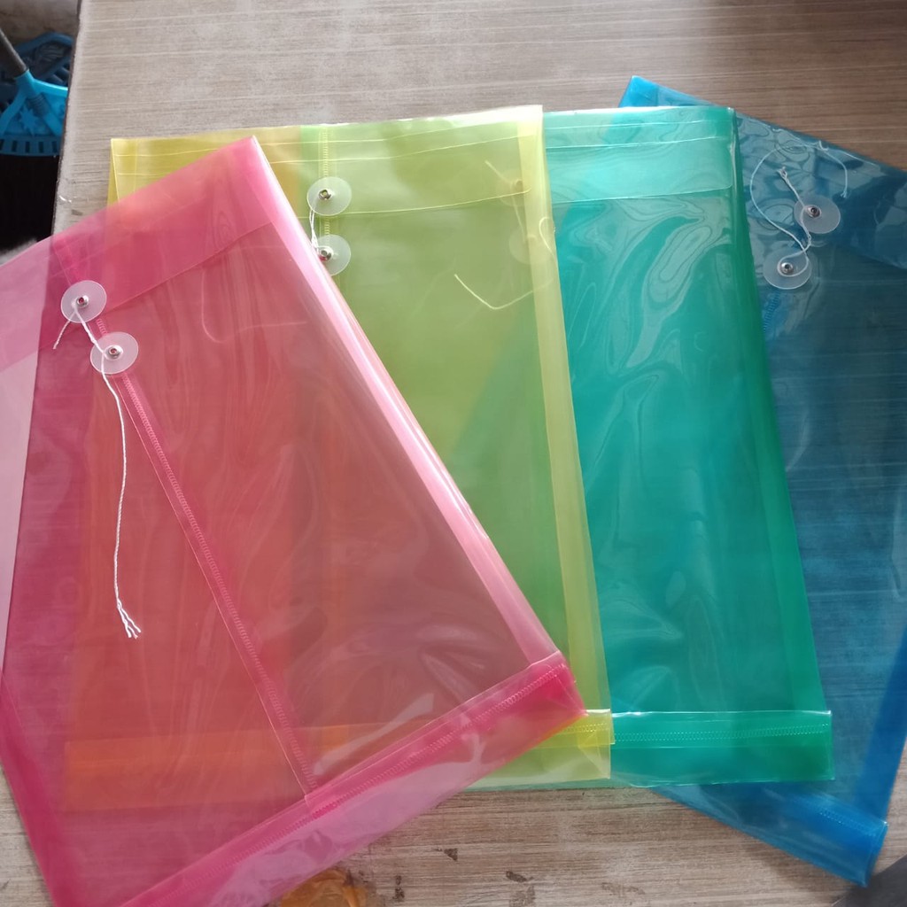 

MK 6 buah map plastik TALI folio stopmap f4 Warna murah per 6 pcs - enc.sup