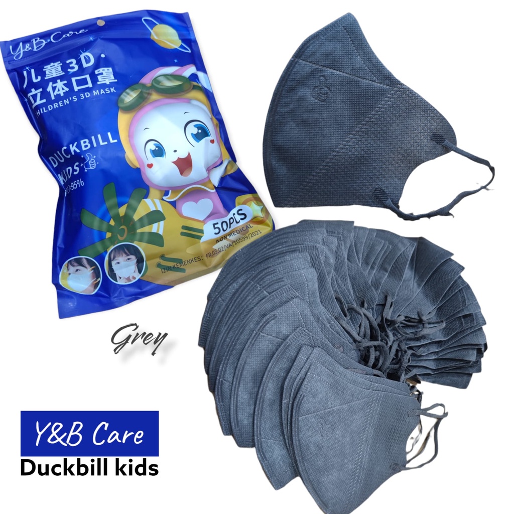 YB CARE KIDS MIX - MASKER ANAK KIDS DUCKBILL 3PLY Y&amp;B CARE FACE MASK 4-13TH