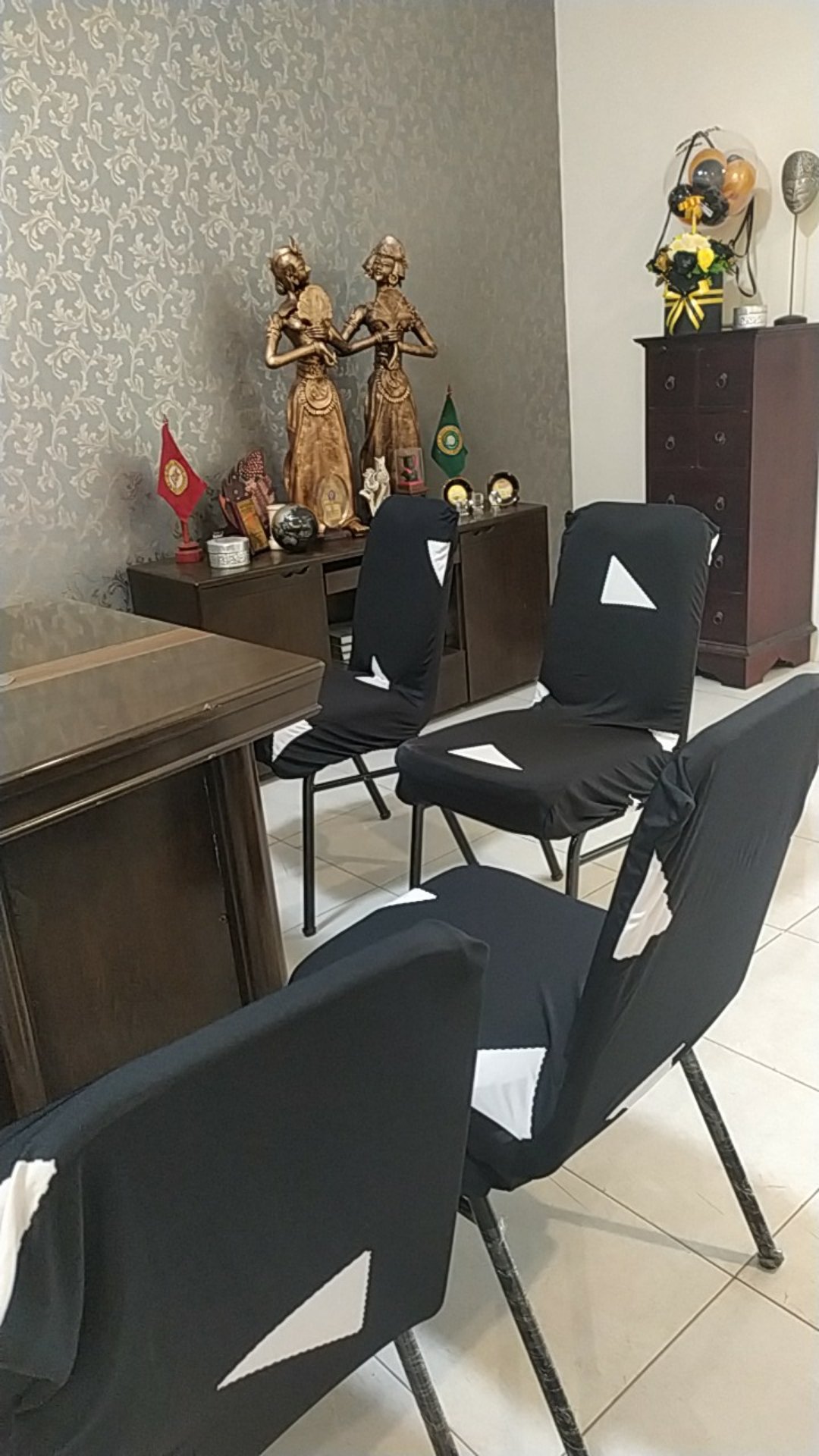 Cover Kursi Makan Polos Sarung Kursi Meja Makan Motif Polos Stretch Elastis