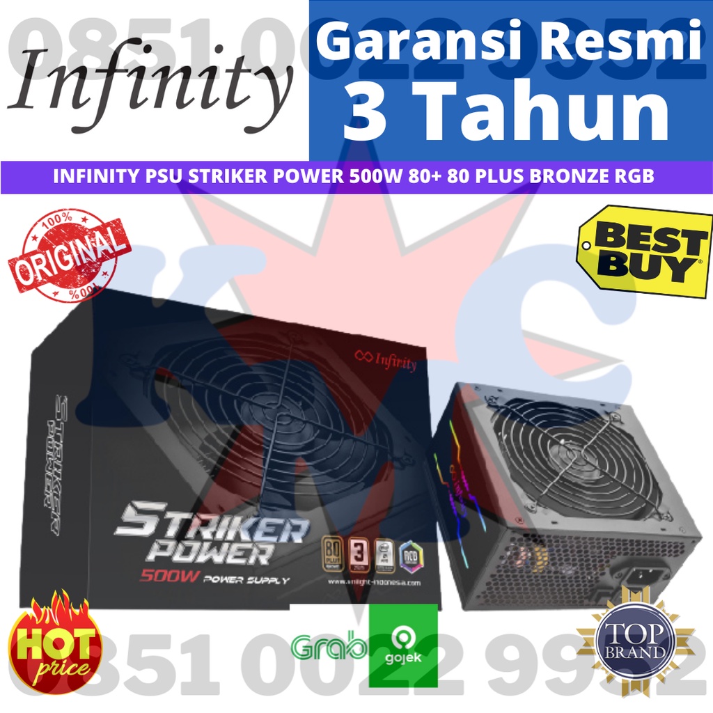 Power Supply INFINITY 500Watt 500 Watt RGB - Striker Power 80+ BRONZE