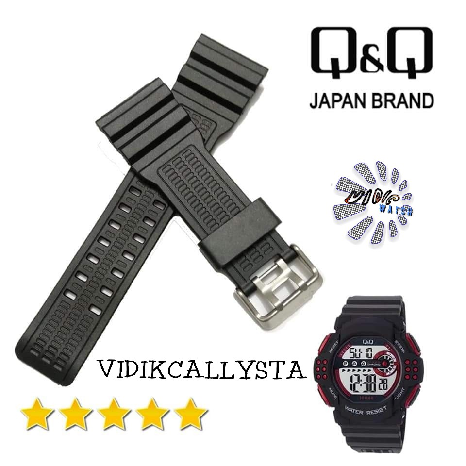 Strap Tali jam tangan Qnq Q&amp;q qq M-128 M128 M 128 Hitam