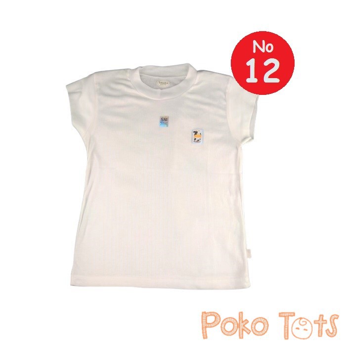 Hachi Kaos Oblong Putih Ukuran 12 Tangan Pendek Bayi dan Anak Polos