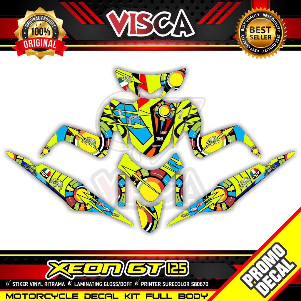 Decal Xeon GT 125 Full Body Stiker Xeon GT 125 Full Body Striping Xeon GT 125 Full Body Decal Hologr