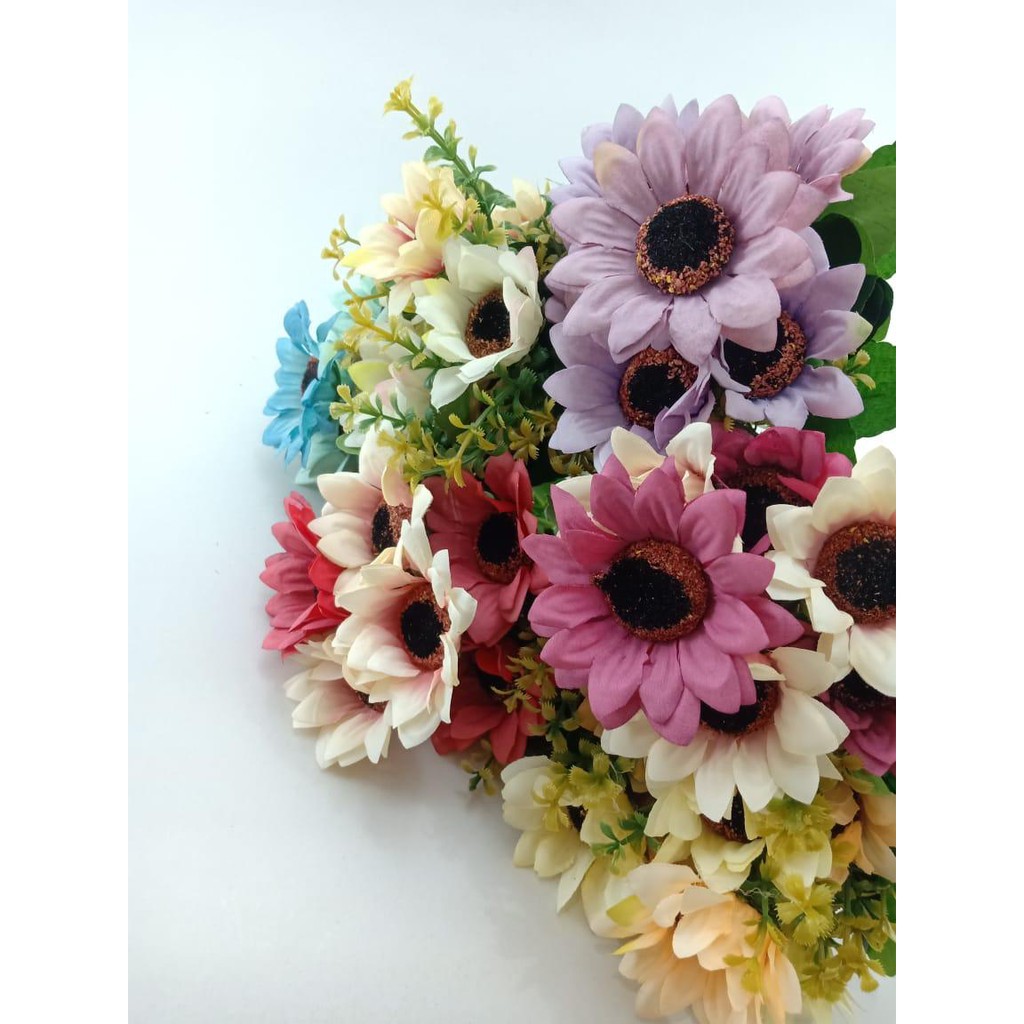 COD BUNGA TANGKAI MATAHARI BUNGA TANGKAI PLASTIK BUNGA ARTIFISIAL BUNGA PAJANGAN BUNGA HIAS BT9038-1