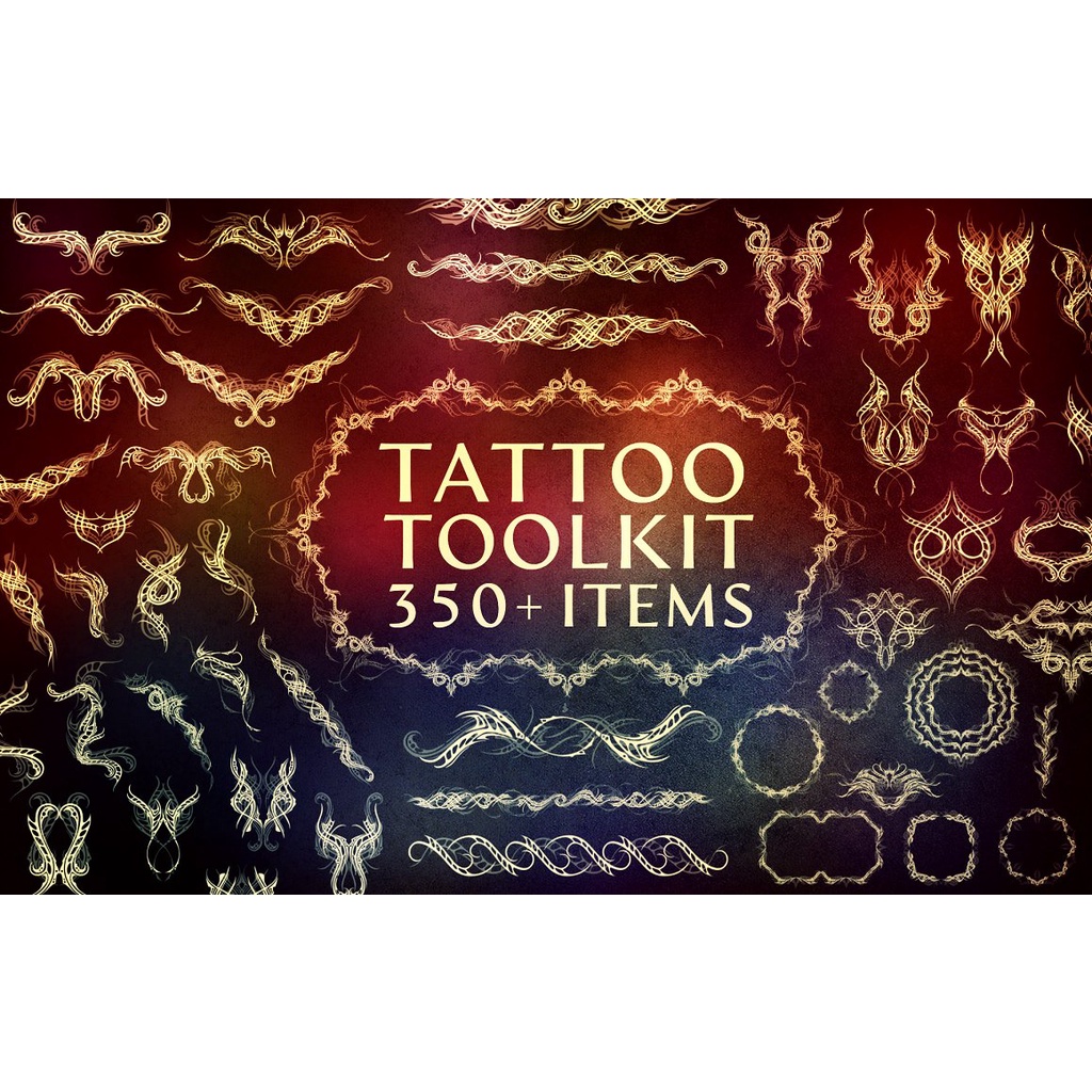 Procreate Brush - 350 Tattoo Toolkit Elements