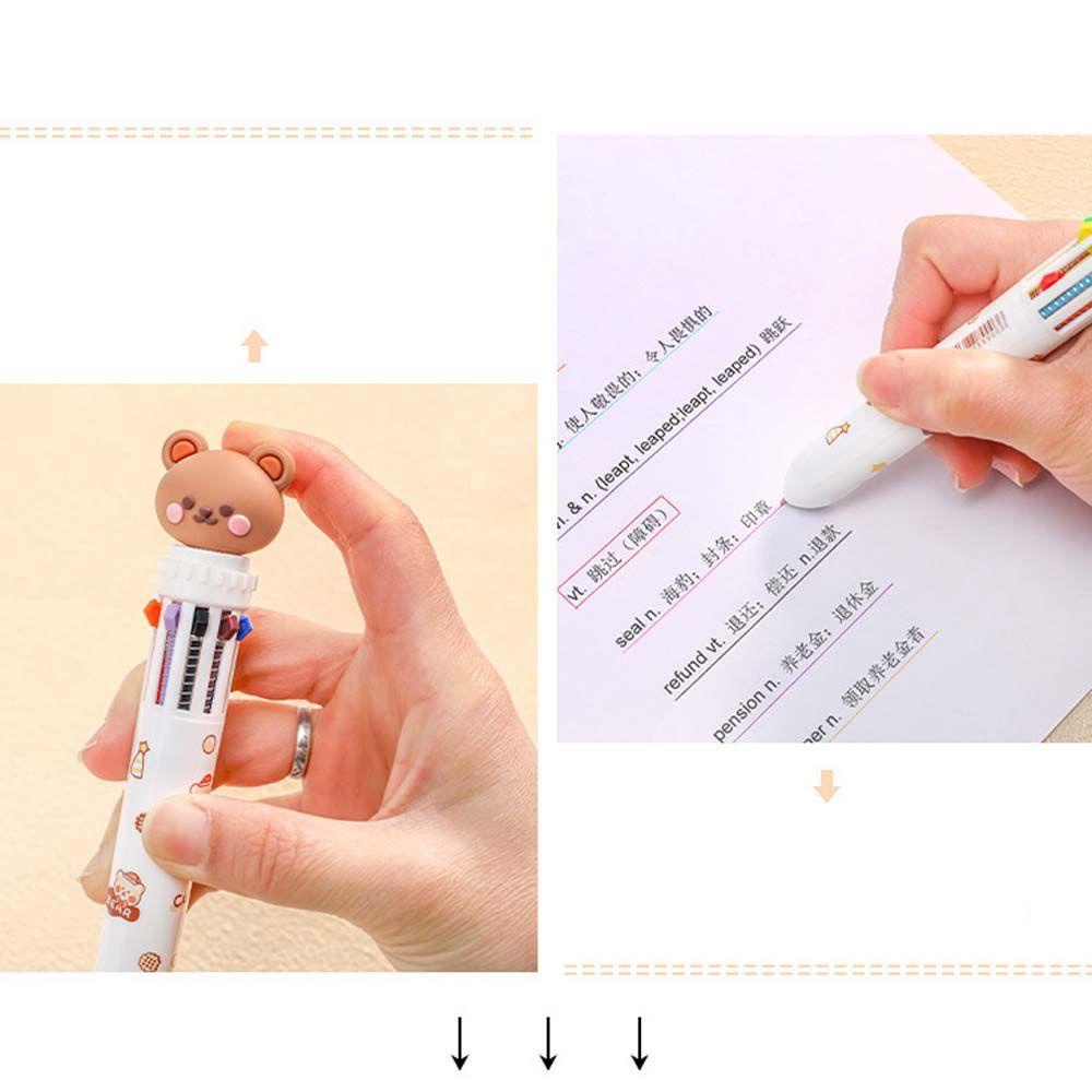 Lanfy Kartun Beruang Bolpoin Lucu Kawaii Perlengkapan Menulis Handwriting Perlengkapan Kantor Kartun Siswa Menulis Bolpen