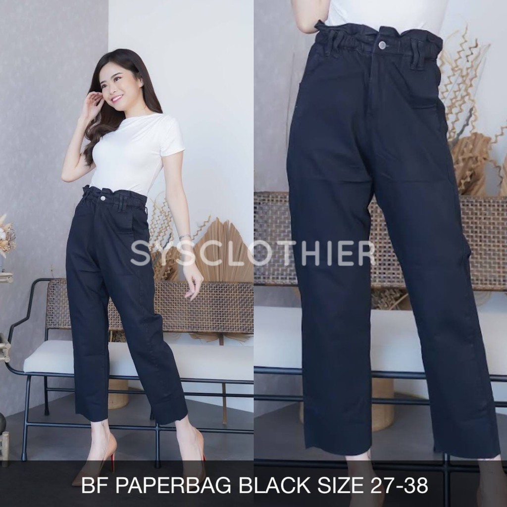 CELANA JEANS WANITA BF PAPERBAG -SYS CLOTHIER