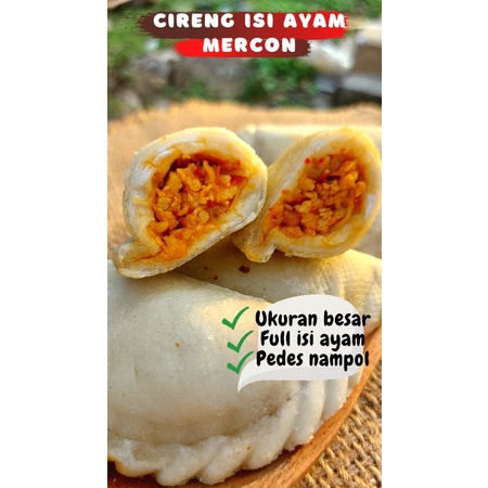 

CIRENG ISI AYAM MERCON CIRENG ISI AYAM SEMUR CIRENG ISI SOSIS MERCON ISI (6 PCS)