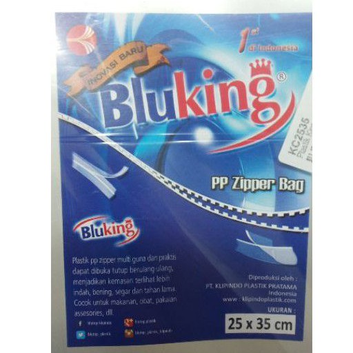 BLUEKING plastik PP zipper bag pouch 25x35 cm
