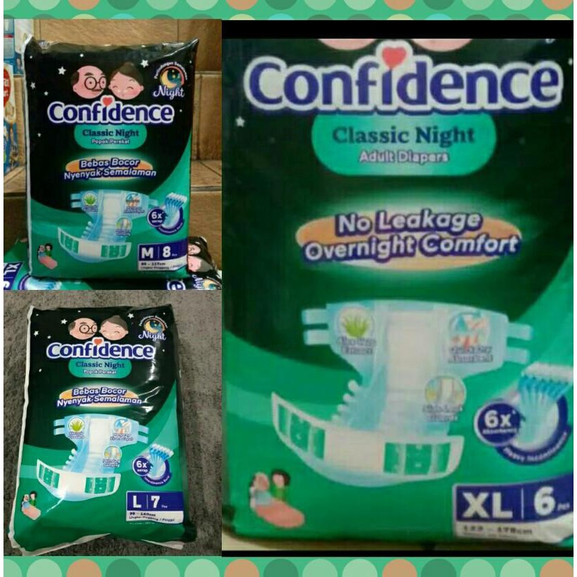 Confidence Classic Night Perekat M8 Popok Dewasa