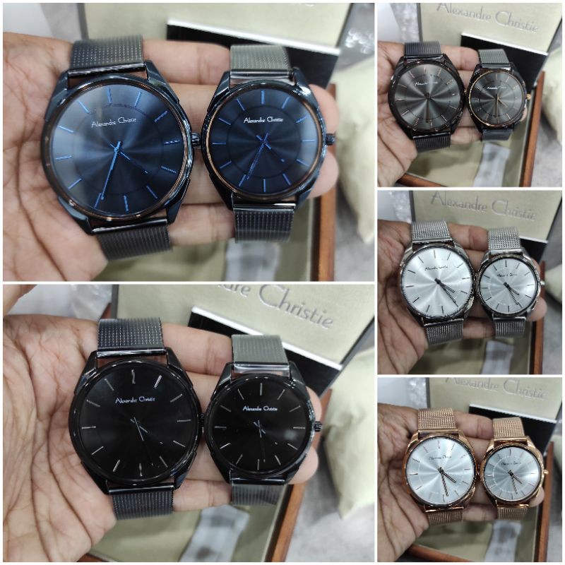 JAM TANGAN COUPLE ALEXANDRE CHRISTIE AC8626 NEW AC 8626 SEPASANG TALI PASIR ORIGINAL GARANSI RESMI