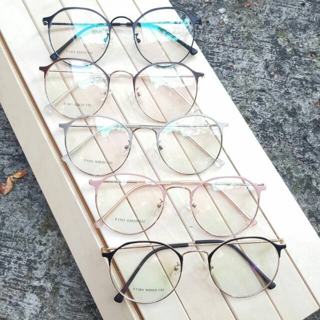 Gratis lensa | Frame 1301 | Kacamata bulat | Kacamata -/+cyl