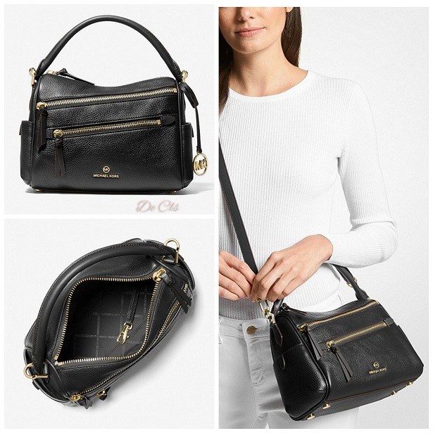 Tas MK Lorimer Medium Zip Satchel Black sz 25x19x11cm