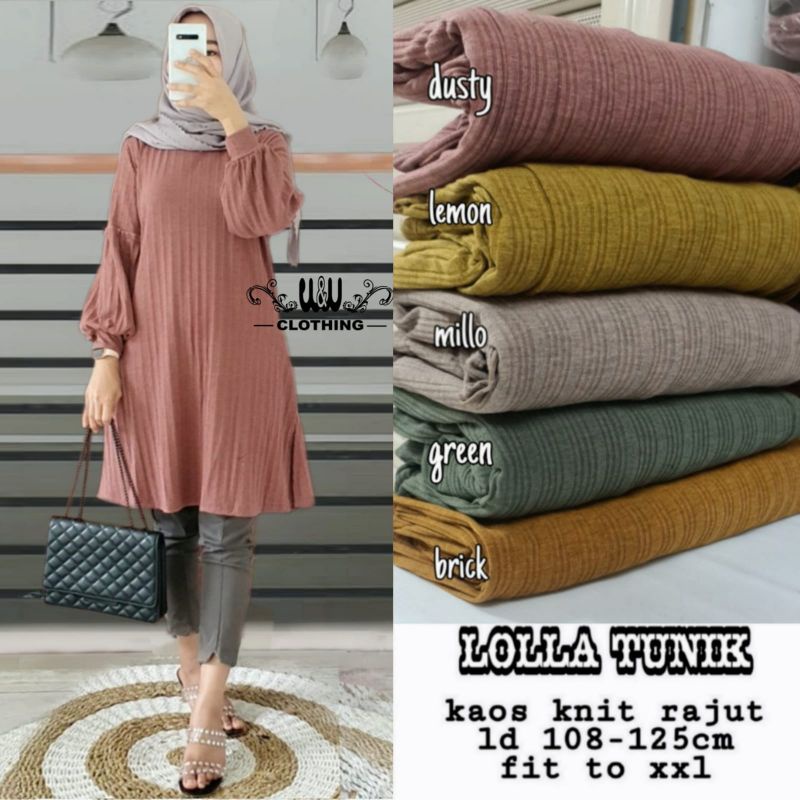 LUNA • LOLLA LONG TUNIK KAOS RAJUT LD 110+ BY W&W