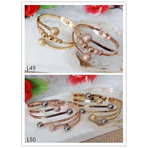 Gelang Titanium Biji Bola Perhiasan Fashion L49.50