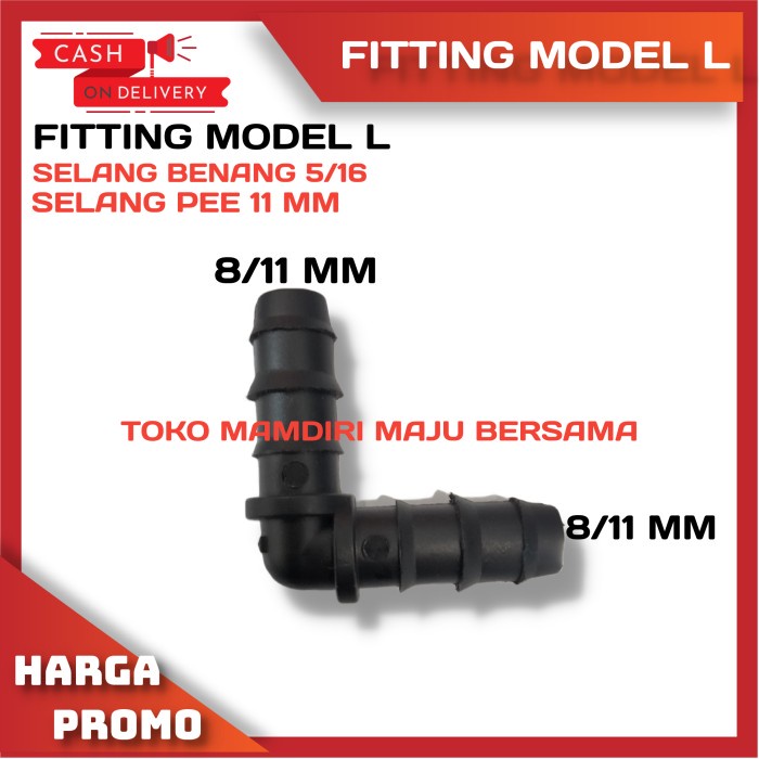 KONEKTOR ELBOW SELANG 11MM FITTING ALAT SIRAM SELANG 8/11 MM