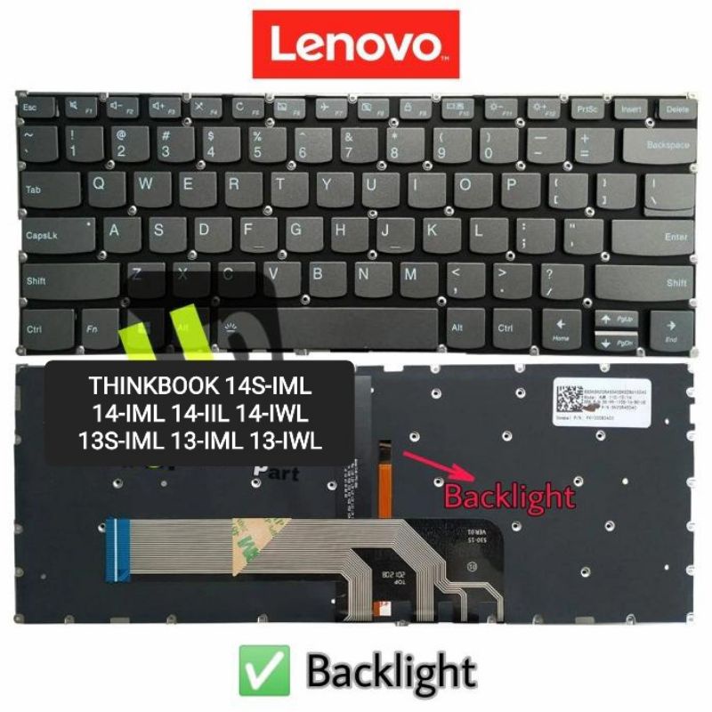 Teclado Retroiluminado En Inglés Para Lenovo ThinkBook 13s/14s - Reemplazo Original