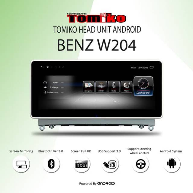 Head unit Android Tomiko OEM Mercedes Benz W204