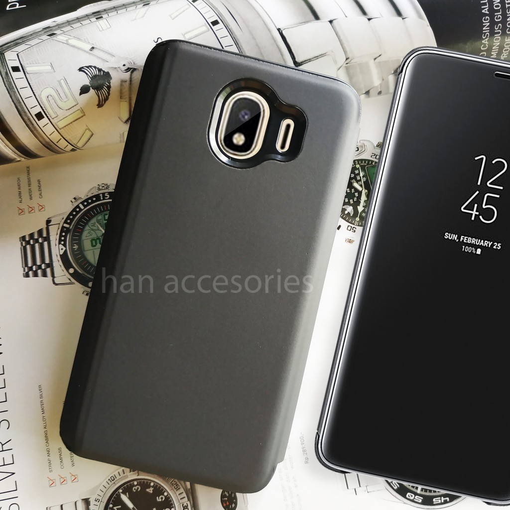 Clear View Standing Cover Samsung Galaxy J4 2018 Hight Quality Copy - Mirror Flip Case