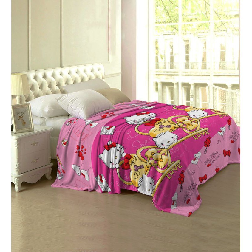 WW Selimut Lady Rose bulu halus KITTY KEY 160x200 160 ladyrose helokity hello pink