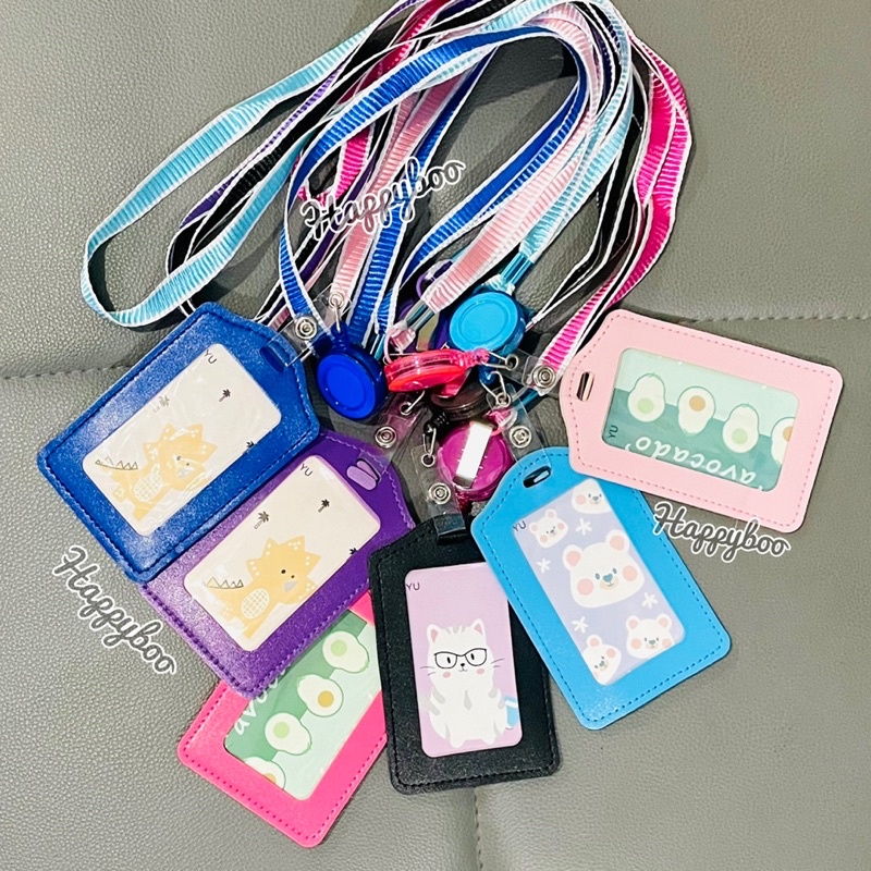 name tag tali id card lanyard yoyo tarik polos kulit tali name tag kulit tarik high quality list pinggir 11x7cm