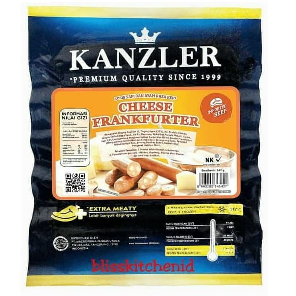 

Sosis Kanzler Cheese Frankfurter Beef Sausage / Sosis Keju 360gr - BARU