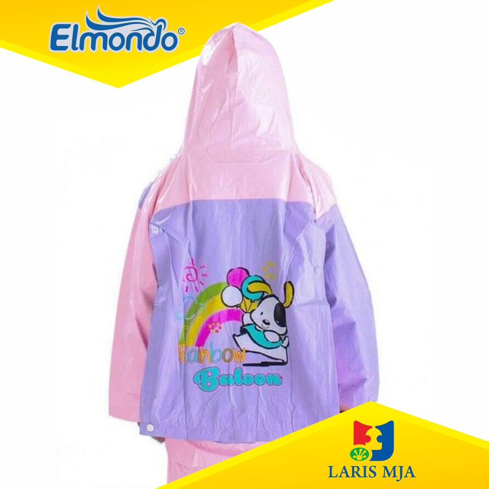 Jas Hujan Anak Perempuan SD Umur 6-10 Tahun Elmondo Tas Backpack 606 Setelan Jaket Celana Laki-Laki