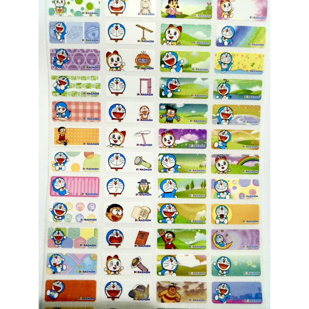 Label Nama Anti Air Stiker Waterproof Doraemon 2 Shopee Indonesia