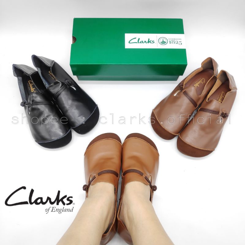 CLARKS Naomi Sepatu Flat Loafer Kulit Wanita Size 36-41