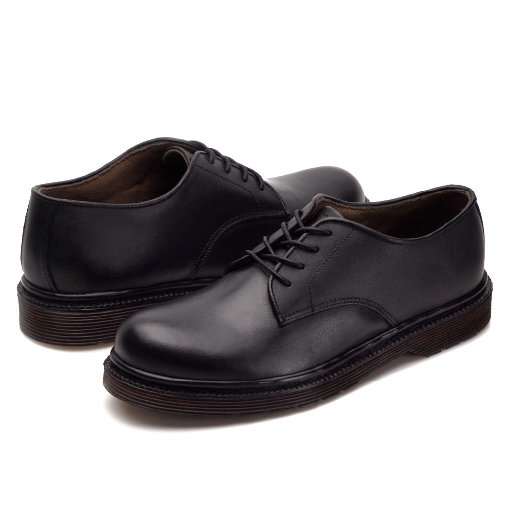 Alva Black (Kulit Asli) - Sepatu Pantofel Pria Kulit Asli Casual Formal Kantor Kerja Kondangan Pantopel Pria Cowok Oxford