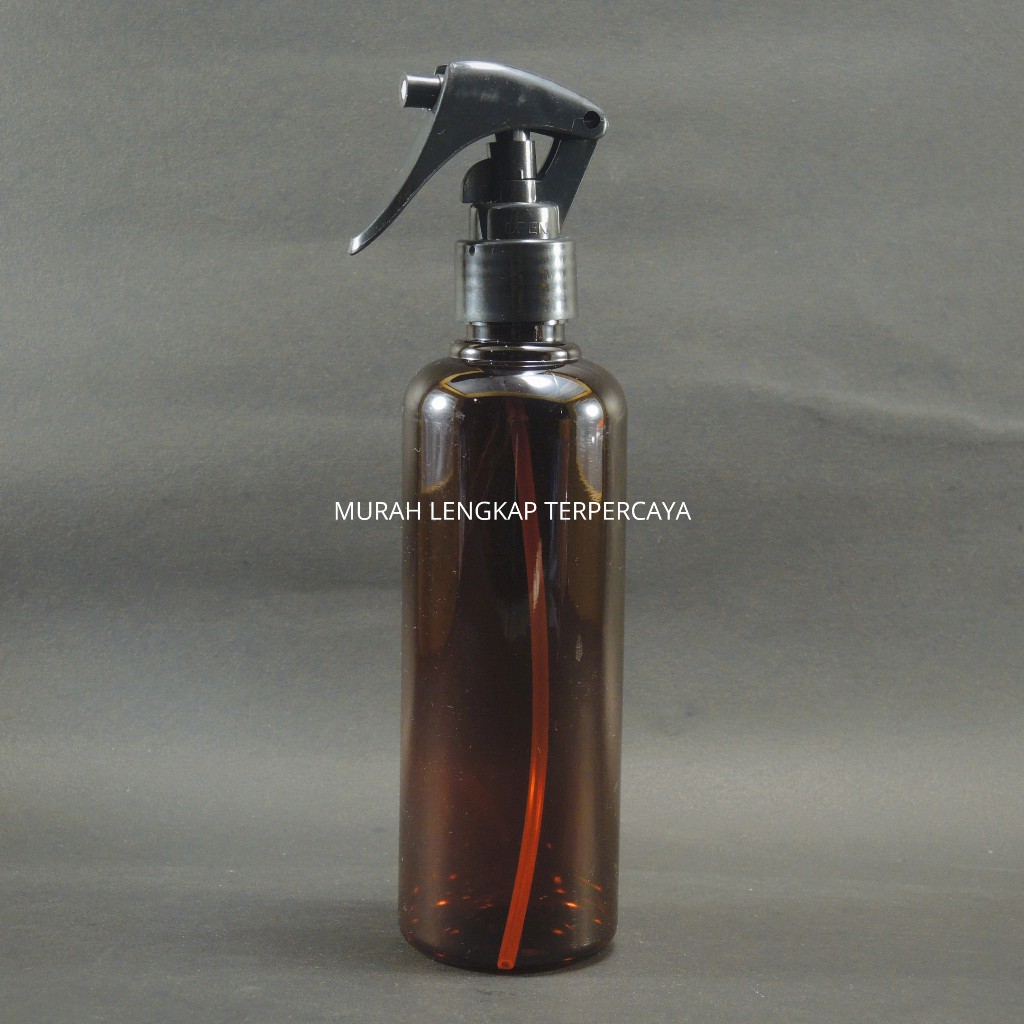 BOTOL AMBER 250 ML SPRAY TRIGGER HITAM BOTOL COKLAT