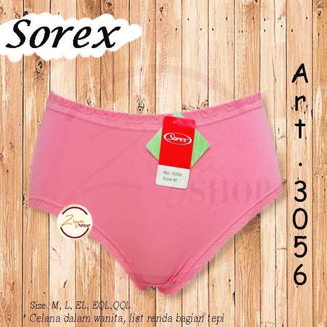 3pc -- Celana dalam Sorex 3056 | CD wanita katun karet renda
