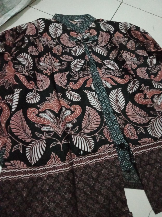 Tey-17 Batik Wanita Asj Sa Hrb026 Kenongo Kemeja Tosca Pendek