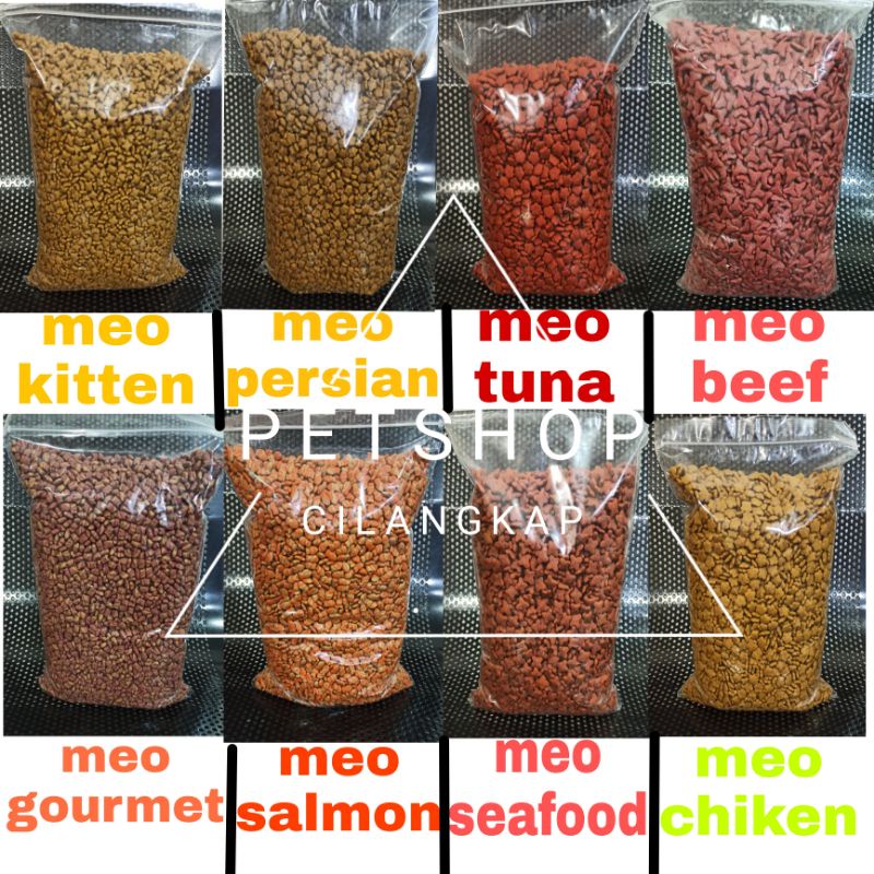 Meo cat food repack all variant makanan kucing me-O dryfood