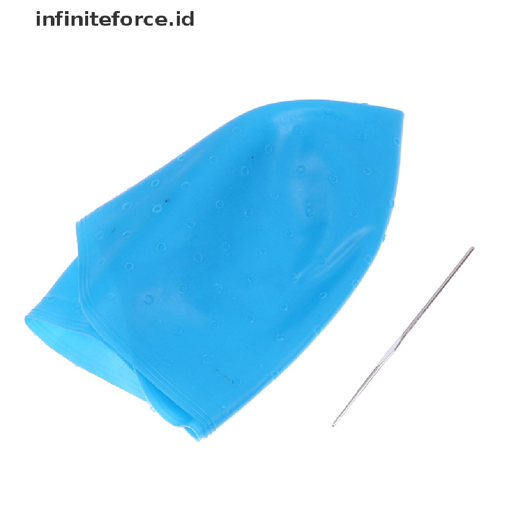 Infiniteforce.id Topi Pewarna Rambut Highlighting Warna Biru Dengan Jarum Silikon