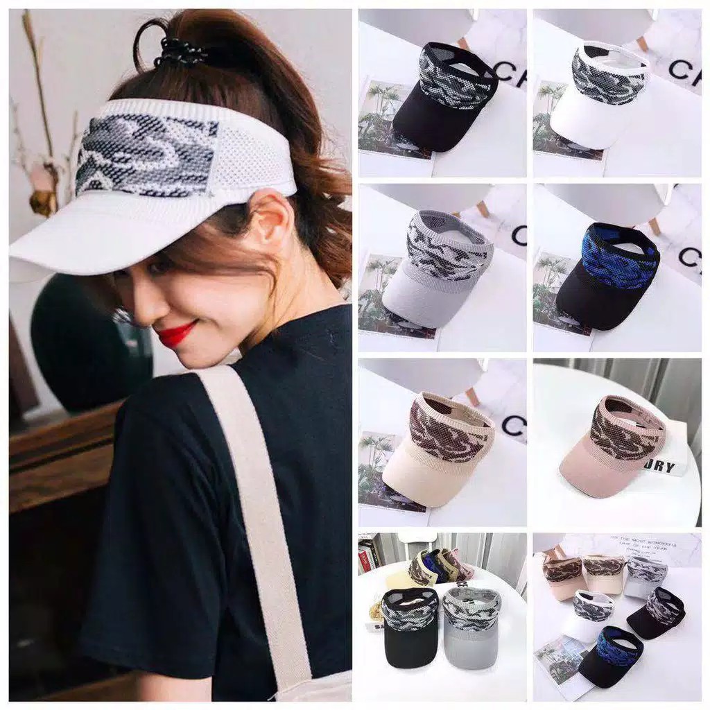 (COD) Topi Baseball Rajut Motif Camo Unisex Hat /Pelindung Matahari Bahan Rajut ❤️❤️MALLSHOPPING❤️❤️