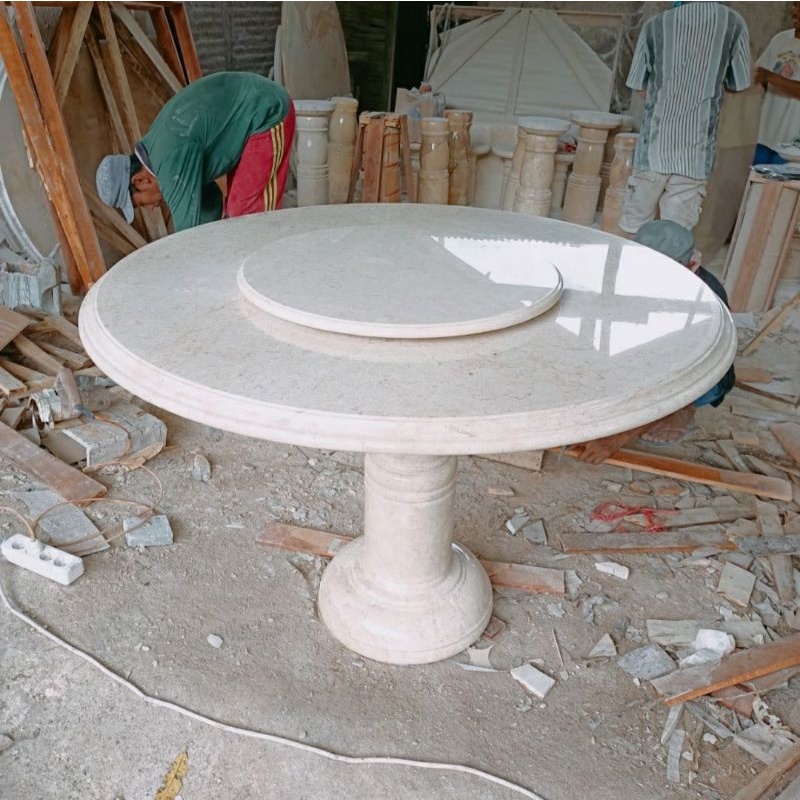 Meja Makan Marmer Variasi Putar