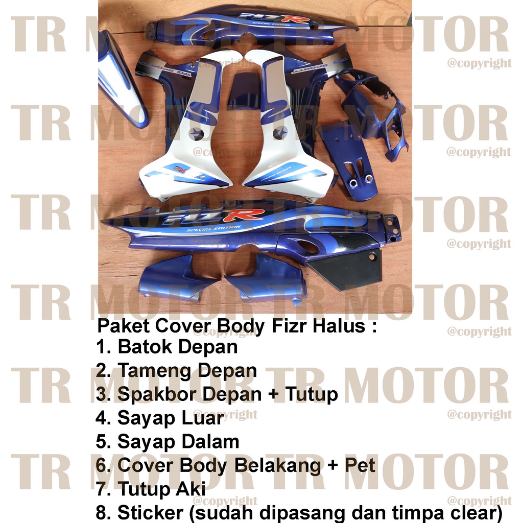 Cover Body Fizr F1zr Caltex Biru Putih Full Set Halus Cover Bodi Yamaha Fiz r