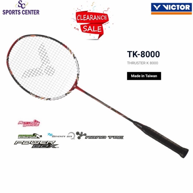 Clear Sale Raket Badminton Victor Thuster K 8000 / TK 8000 / TK-8000