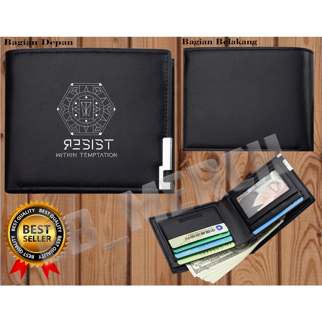 Dompet Pria Lipat  WITHIN TEMPTATION -BAND GOTHIC METAL Dompet Kulit Men Fashion Letter Wallet KEREN